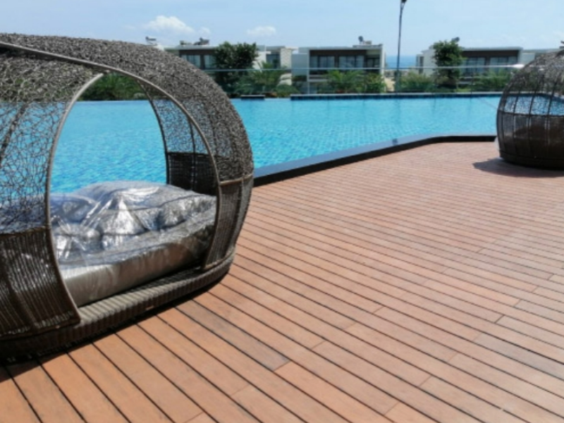 WPC Decking Application Case in The Open-air Venue of The Conference Center
